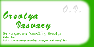 orsolya vasvary business card